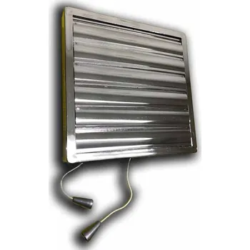 Větrací mřížka Větrací mřížka 140x140 mm - límec d100 - manuální žaluzie - síťka - chrom - MIKAWI 14-3511