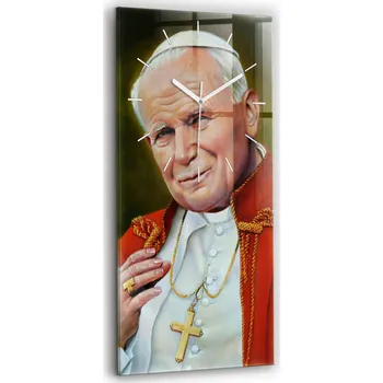 Nástěnné svítidlo Tichá nástěnná skleněná hodina do obýváku Ložnice Papež Jan Pavel II 30x60