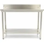 Pracovní stůl nerezový s policí 18 velikostí - bez lemu či s lemem, rozměr s lemem 1800x600mm