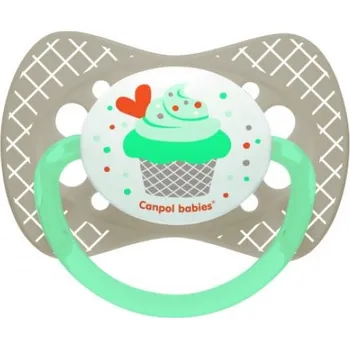 Canpol babies Dudlík silikonový symetrický 0-6m CUPCAKE šedý
