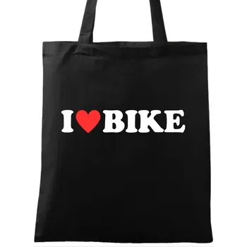 Bavlněná taška Miluju kolo I Love Bike (Barva: Černá)