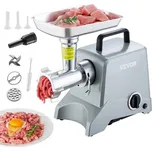 Elektrický mlýnek na maso VEVOR, kapacita 5 lb/min, 575 W (max. 800 W) Průmyslový mlýnek na maso s nožem, mlecím kotoučem, nožem na nádivku klobás a 3 trubicemi, hliníkový profesionální mlýnek na maso