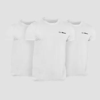 Pánské tričko GymBeam Tričko Basic 3Pack White L - 3pack bílá