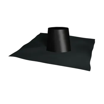 Střecha Komíny CZ Střešní průchodka plochá nerez okraj 150 - 0,6/50 mm Povrch: Černý R9005