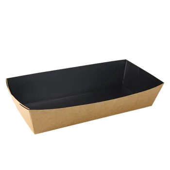 Jednorázové nádobí EcoPack Papírová miska EKO na párek v rohlíku / fast food 165x70x40 mm kraft ideal pack® bal/50 ks