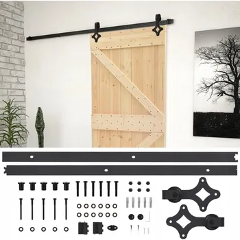 Interiérové dveře Posuvné dveře borovice 90x210 cm, černé