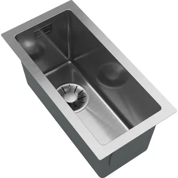 Granitový dřez Gamma Gamma, 1-komorový ocelový dřez 220x440x210 mm, broušená ocel, GMA-S2244-CH