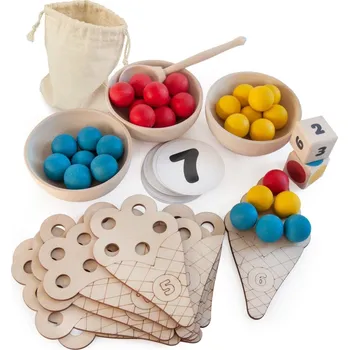 Dřevěná hračka Vzdělávací sada Ulanik Montessori dřevěná hračka “Sweet counting”