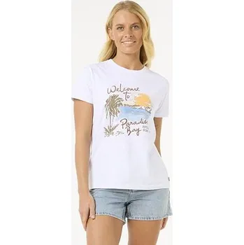Pánské oblečení Tričko Rip Curl PARADISE BAY STANDARD TEE Optical White velikost M