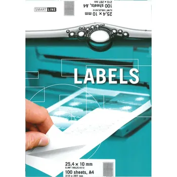Samolepící etiketa Samolepicí etikety SmartLine A4/ 25,4 x 10 bílé, 18900 etiket