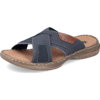 Pánské pantofle Pánské nazouváky RIEKER 21491-14 modrá S5 42