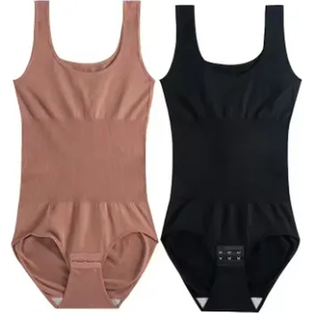 Body Dámské tvarující (zeštíhlující) body - velikost M až 4XL Barva: černá + fazolová, Velikost: XL - XXL (70-88 kg)