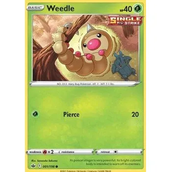 Sběratelská karetní hra Pokémon CRE 001/198 Weedle - Chilling Reign Stav: Near Mint, Verze: NORMAL