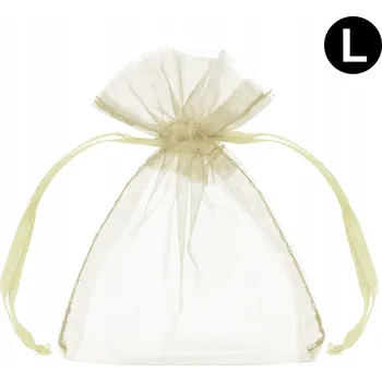 Obraz Organzové sáčky 100 Ks KRÉMOVÉ 11x16cm svatba svatební hostina oslava pytlík dárek