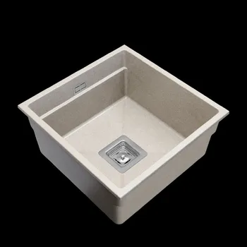 Granitový dřez Gamma Decor 4445, 1-komorový granitový dřez 440x450x215 mm, béžová, GMA-ZLE000124