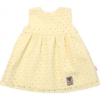 Kojenecké šaty Baby Nellys Lehké Handmade šatičky Madeira, žluté, vel. 98
