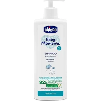 Šampon CHICCO Šampon na vlasy s dávkovačem Baby Moments 92 % přírodních složek 500 ml