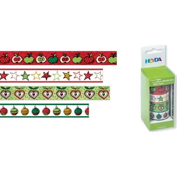 Lepicí páska HEYDA Páska washi 1,5cm x 5m papírová, jablka 4 ks