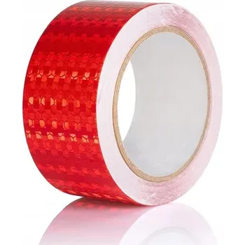 Lepicí páska ČERVENÁ REFLEXNÍ PÁSKA 50 mm x 25 m SAMOLEPICÍ VÝSTRAŽNÁ TIR AUTOPŘEPRAVNÍK