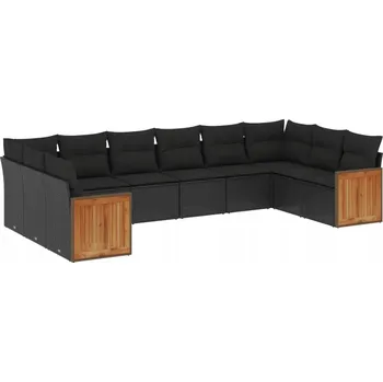 15dílná zahradní souprava z PE ratanu, černá