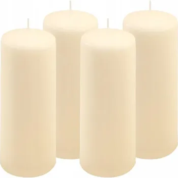 Svíčka Sada sloupových svíček, 20 cm, Ø 7,5 cm, krémová, 4 kusy.