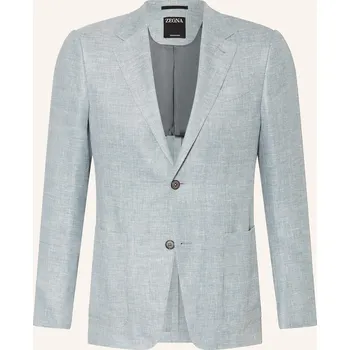 Pánské sako Zegna Pánské Sako Slim Fit Se Lnem, tmavě modrá, 52
