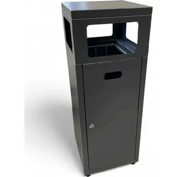 Venkovní odpadkový koš Venkovní odpadkový koš Square 1 se stříškou, bez polepu + doprava zdarma