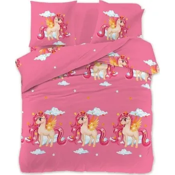 Povlečení TEXTILOMANIE Dětské povlečení KONÍK růžové 2 ks 70 × 80 cm / 160 × 200 cm