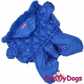 Obleček pro psa FOR MY DOGS Overal BLUE SQUARE, modrý Velikost: 20/XXL