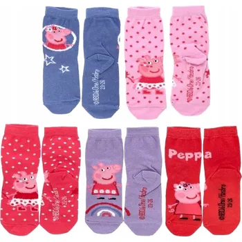 Dětské Ponožky prasátko Pepa PIG ponožky bavlněné 5-balení velikost 23-26