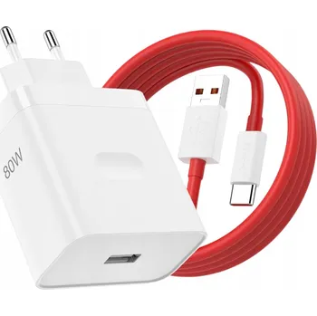 Síťová nabíječka 80W bílá s kabelem USB-C Samsung Xiaomi Huawei