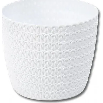 Obal na květináč Obal na květník MAGNOLIA JERSEY plastový bílý d14x12cm