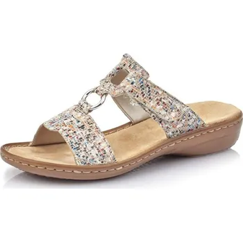 Dámské pantofle Dámské nazouváky RIEKER 608A0-93 béžová S5 42