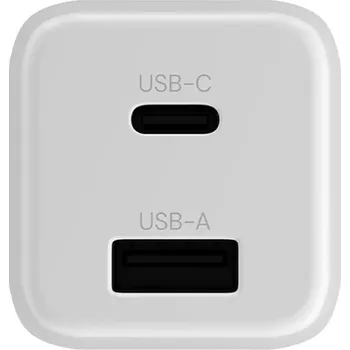 30W EU adaptér / nabíječka ALLITY - USB-A + USB-C - mini GaN - bílá