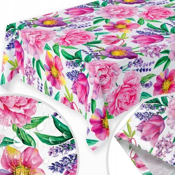 ubrus UBRUS PLAMOODPORNY 120x160 HLADKÝ NA STŮL JARNÍ VZOR KVĚTY BARVY 806