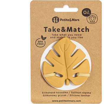 Hračka pro kojence PETITE&MARS Kousátko silikonové TAKE&MATCH Intense Ochre 0m+