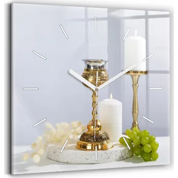 Hodiny Skleněné hodiny Sklo Tichý mechanismus Loft Nástěnný suvenýr První Svaté Přijímání