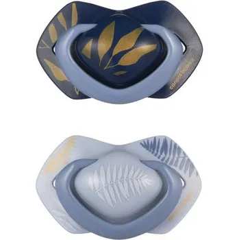 dudlíky Canpol babies Dudlík silikonový symetrický Light touch GOLD 18m+ 2ks modrý