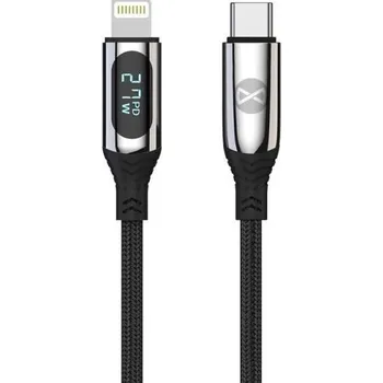 Datový kabel Datový kabel s LCD Forever USB-C/Lightning 1m 27W černý