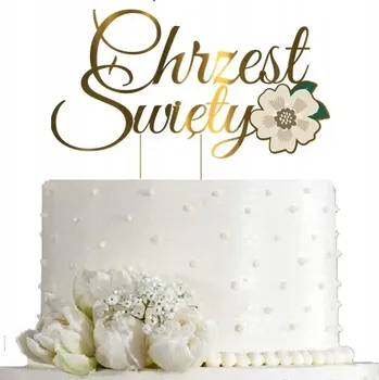 Obraz TOPPER dekorace na dort KŘEST KVĚTINA