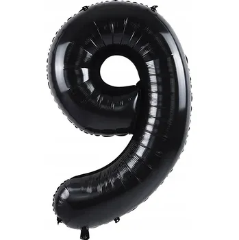 Balónek Fóliový balónek ČÍSLICE 9 devět 100 cm černý HELIUM