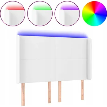 LED záhlaví postele bílé 147x16x118 cm