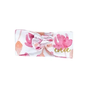 Čelenka enie baby Dětská čelenka Happy 0-3m Pink Leaves