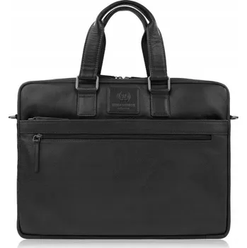 Paolo Peruzzi Pánská kožená taška na notebook přes rameno i do ruky černá
