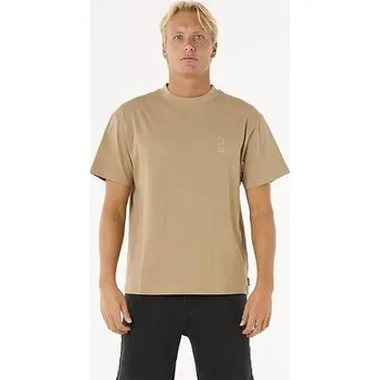 Pánské tričko Tričko Rip Curl SEARCH EMBROIDERY TEE Sand Dune velikost L