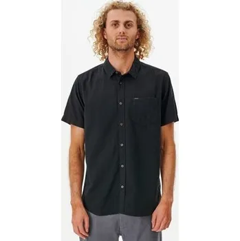 Pánská košile košile Rip Curl CLASSIC SURF WASHED S/S SHIRT Black velikost XXL