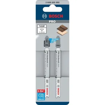 Pilový plátek BOSCH Pilový plátek pro přímočaré pily PRO Hardwood clean T101BF 100 mm, 2 ks (2608655092)