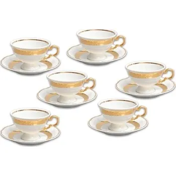 Thun 1794 Marie Louise, čajové šálky a podšálky, 230 ml, zlato, Thun, 6 ks