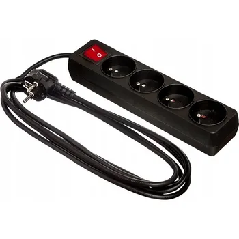 Napájecí kabel Prodlužovací Kabel přívod s lištou Elcan 1,5 m 4 ks černý