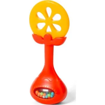 BABYONO Kousátko edukační s chrastítkem pomeranč